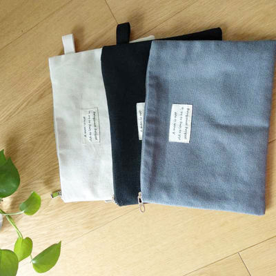 Modifique la bolsa plana negra de la lona para requisitos particulares para bolsillo libre reutilizable del algodón de Ipad ECO el pequeño