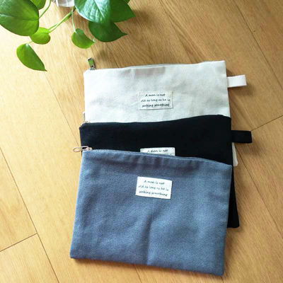 Modifique la bolsa plana negra de la lona para requisitos particulares para bolsillo libre reutilizable del algodón de Ipad ECO el pequeño