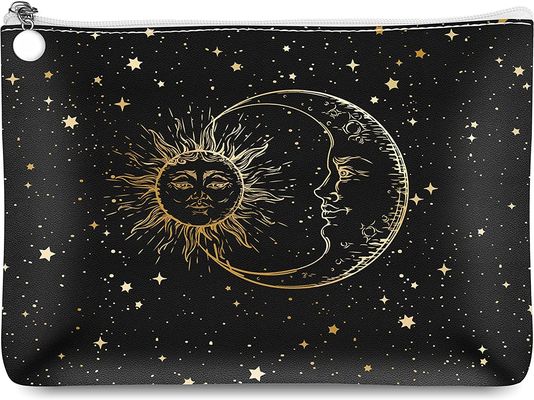 Bolso cosmético del bolso impermeable del maquillaje para el pequeño bolso del maquillaje de las mujeres para el monedero, Sun y la bolsa del maquillaje de los regalos de la luna