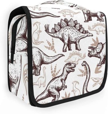 Bolso a prueba de choques y durable del artículo de tocador del viaje del dinosaurio para el organizador cosmético Bag del modelo del dinosaurio del vintage de los niños de los muchachos