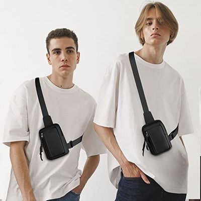 Cruz impermeable de las mujeres de los hombres pequeña - bolso casual del pecho del teléfono de la bolsa para transportar cadáveres para caminar que viaja