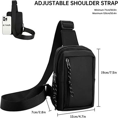 Cruz impermeable de las mujeres de los hombres pequeña - bolso casual del pecho del teléfono de la bolsa para transportar cadáveres para caminar que viaja