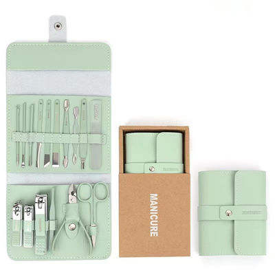 El clavo Clippers del sistema de manicura equipa las tijeras de acero inoxidables Kit For Manicure Tools de los cortadores del clavo de la cuchara del oído del hogar 4/12/16Pcs