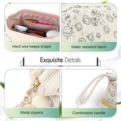 Bolso durable suave del maquillaje del viaje del agua-resisitant, capa doble grande componer el bolso cosmético para las mujeres