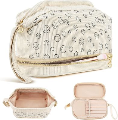 Bolso durable suave del maquillaje del viaje del agua-resisitant, capa doble grande componer el bolso cosmético para las mujeres