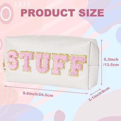 Organizador Valentines Bag del viaje de la prenda impermeable de la letra de la felpilla del trébol del bolso de la materia del maquillaje de la cremallera