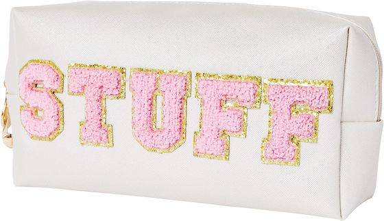 Organizador Valentines Bag del viaje de la prenda impermeable de la letra de la felpilla del trébol del bolso de la materia del maquillaje de la cremallera