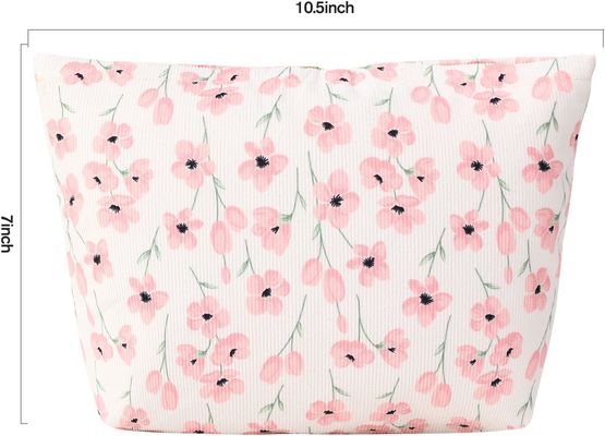 Las mujeres viajan los bolsos cosméticos florales del maquillaje del bolso del almacenamiento a prueba de choques