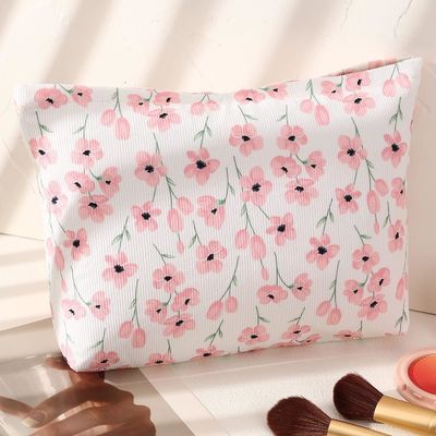 Las mujeres viajan los bolsos cosméticos florales del maquillaje del bolso del almacenamiento a prueba de choques