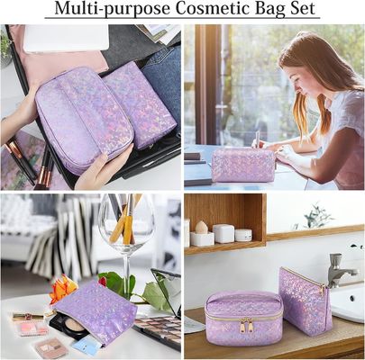 Bolsa de cosméticos suave de cuero PU bolsa impermeable bolsa de viaje de maquillaje portátil