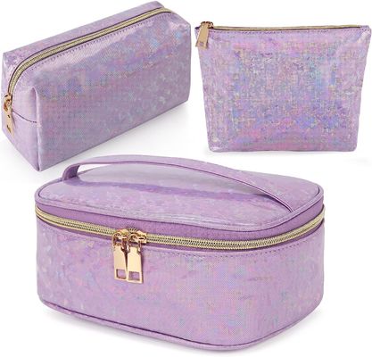 Bolsa de cosméticos suave de cuero PU bolsa impermeable bolsa de viaje de maquillaje portátil