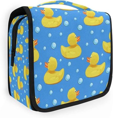 Bolsa de maquillaje de viaje de patos amarillos bolsa de aseo colgante bolso organizador