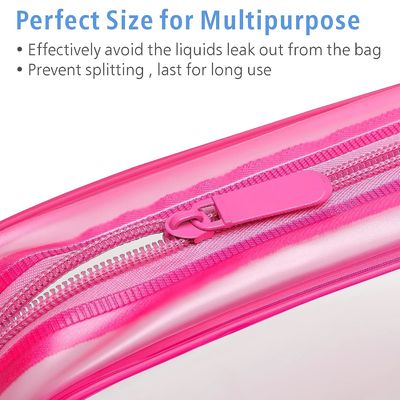 Bolsos cosméticos suaves del artículo de tocador del artículo impermeable del rosa con la cremallera