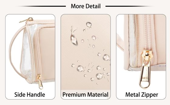 Neceser transparente para cosméticos, bolsa con cremallera para maquillaje de viaje, bolsa con asa