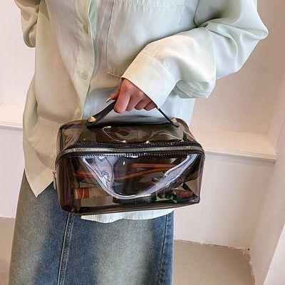 Bolsa cosmética a prueba de choques del claro del PVC de Lightweight del organizador del bolso con la cremallera