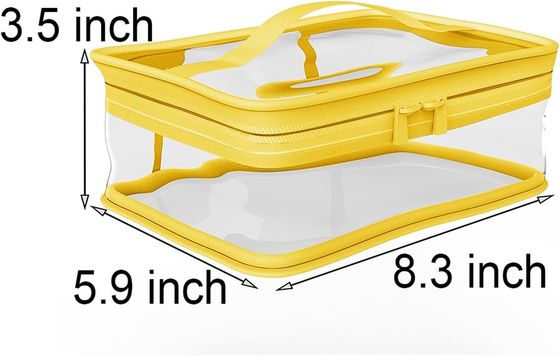 Bolso cosmético ligero de PVC a prueba de golpes con asa
