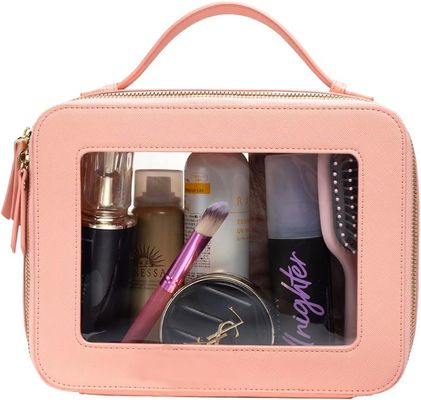 Bolso de maquillaje de piel vegetariana con mango