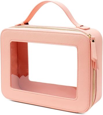 Bolso de maquillaje de piel vegetariana con mango