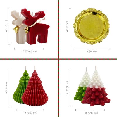 Velas perfumadas de Navidad Set de regalos Alce y árbol de Navidad en forma de cera de soja hecha a mano Xnavidad Aromaterapia vela