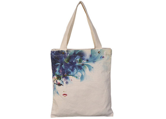 Bolsos elegantes Tote Bag With Zipper de la lona de Eco de las compras promocionales
