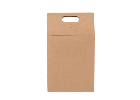 El regalo de papel de Brown Kraft de la Navidad empaqueta la bolsa de papel de cuadrado del almuerzo con las manijas