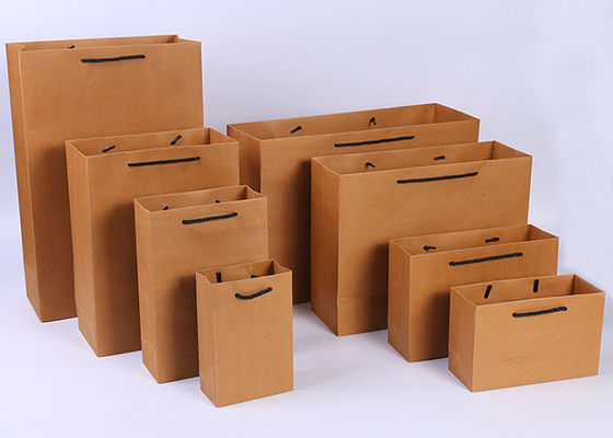 Bolsos portátiles del regalo del papel de Brown Kraft, bolsos de compras del papel de Kraft del regalo
